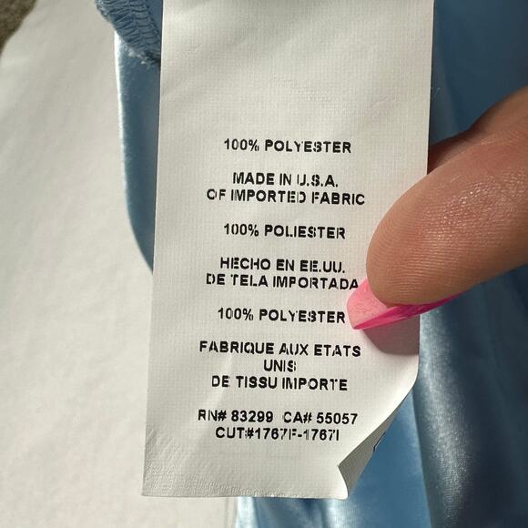 Nicole Miller Light Blue Satin Halter Top with Rhinestone Straps Size S New - Picture 6 of 12